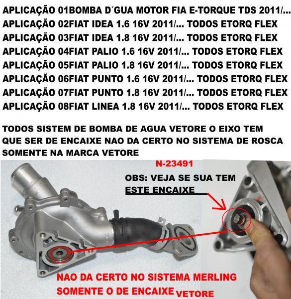 Bomba D Agua Palio 1.6 1.8 Punto1.6 1.8 Motor Etorq 2012/...